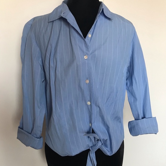 Ann Taylor Button Up Dress Shirt Tie in front - Picture 1 of 6